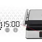 GRILL ELEKTRYCZNY GOFROWNICA OPIEKACZ TOSTER PANINI + GOFRY DUŻY MOC 2200W