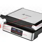 GRILL ELEKTRYCZNY GOFROWNICA OPIEKACZ TOSTER PANINI + GOFRY DUŻY MOC 2200W