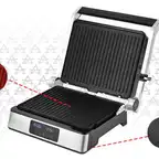 GRILL ELEKTRYCZNY GOFROWNICA OPIEKACZ TOSTER PANINI + GOFRY DUŻY MOC 2200W